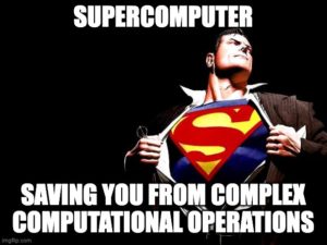 Meme of Grid as superman, saying it's saving you from complex computational operations.